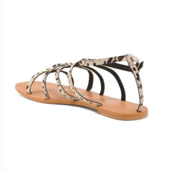 Torgeis New York Syrene Leather Pony Print Flat Sandals Size 10 NWB - Picture 3 of 8